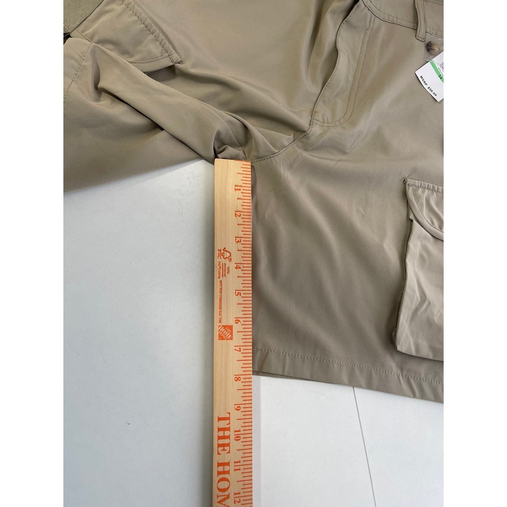 Ring Of Fire Mens Ken Cargo Shorts Khaki Stretch Performance Size 34 New - Picture 6 of 6